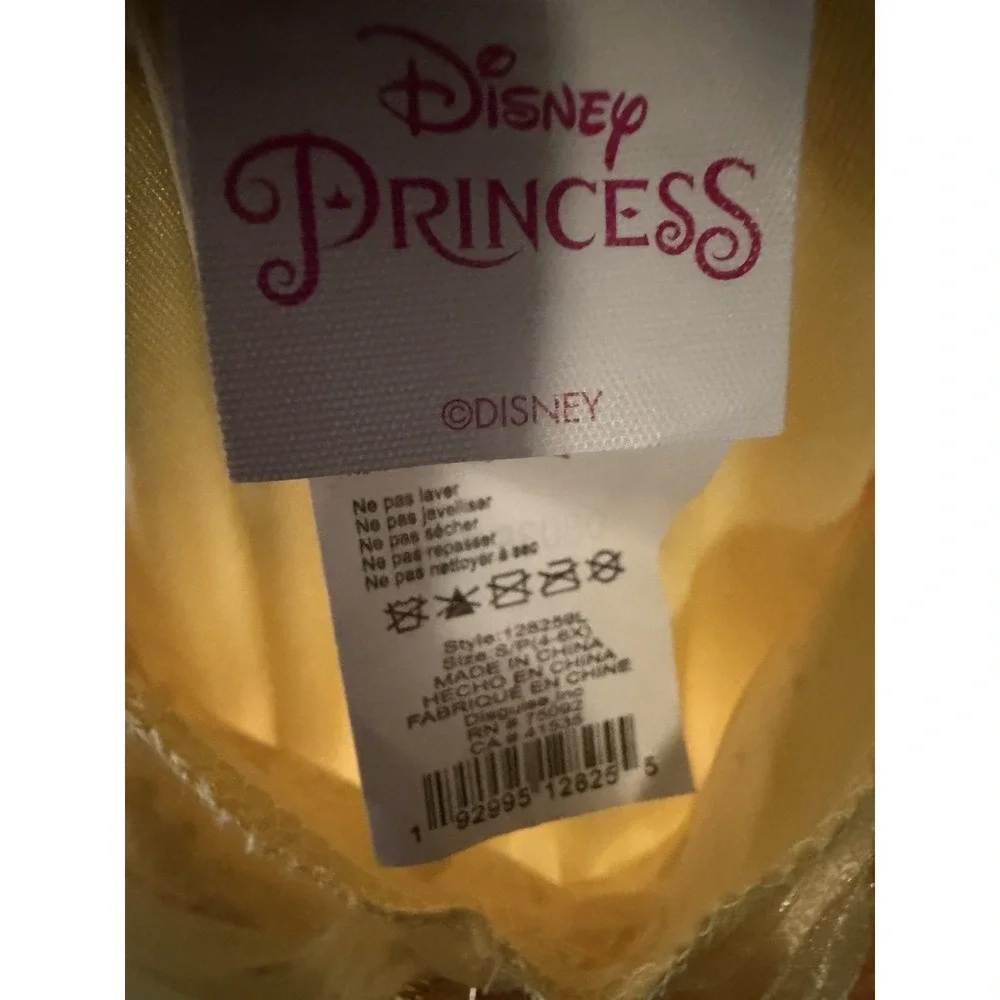 Disney Princess Belle Costume Dress Light Up Play S 4-6X Disney Park Outfit